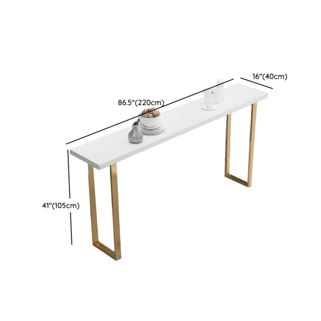 Modern White High Bar Table with Fixed Top for Dining and Bars