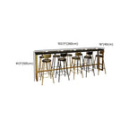 Luxurious Midnight Black Wood Gold Metal Leg Rest Bar Tables