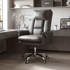 Ergonomic White-Orange Faux Fur Recliner Adjustable Office Chair
