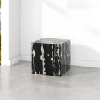 Minimalist Marble Square Block End Table