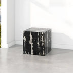Minimalist Marble Square Block End Table