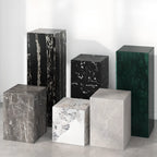 Minimalist Marble Square Block End Table