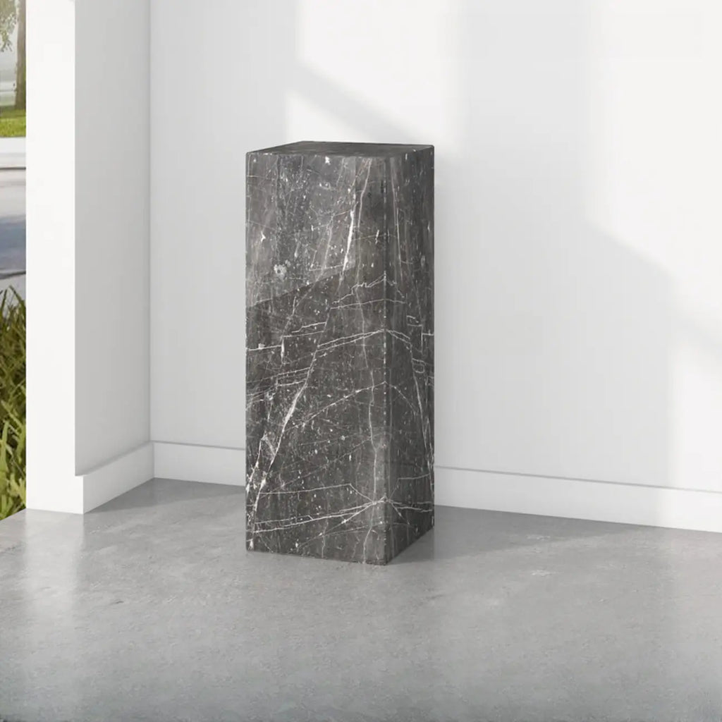 Minimalist Marble Square Block End Table