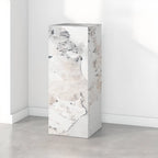 Minimalist Marble Square Block End Table