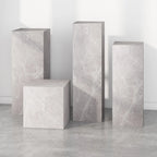 Minimalist Marble Square Block End Table