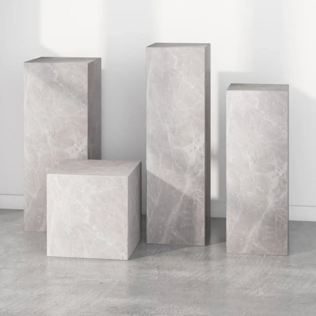 Minimalist Marble Square Block End Table