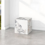 Minimalist Marble Square Block End Table