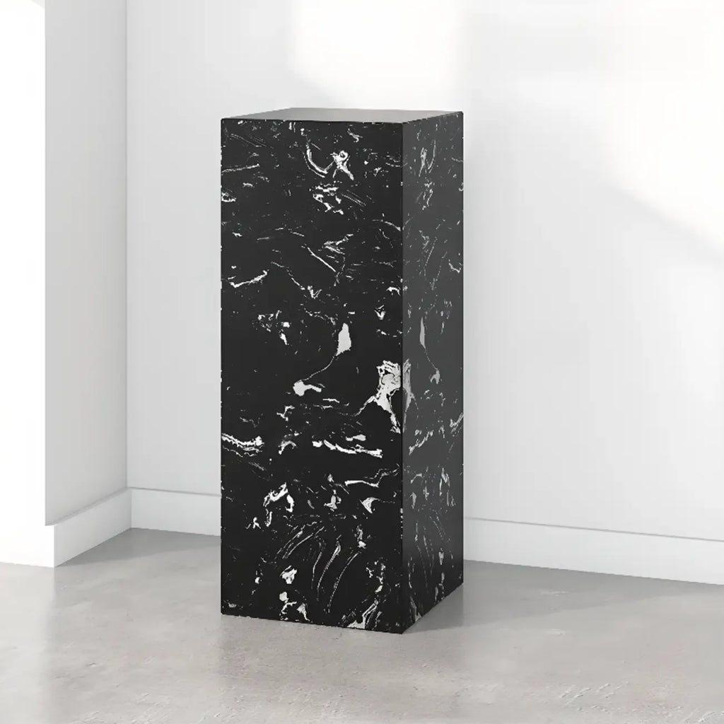 Minimalist Marble Square Block End Table