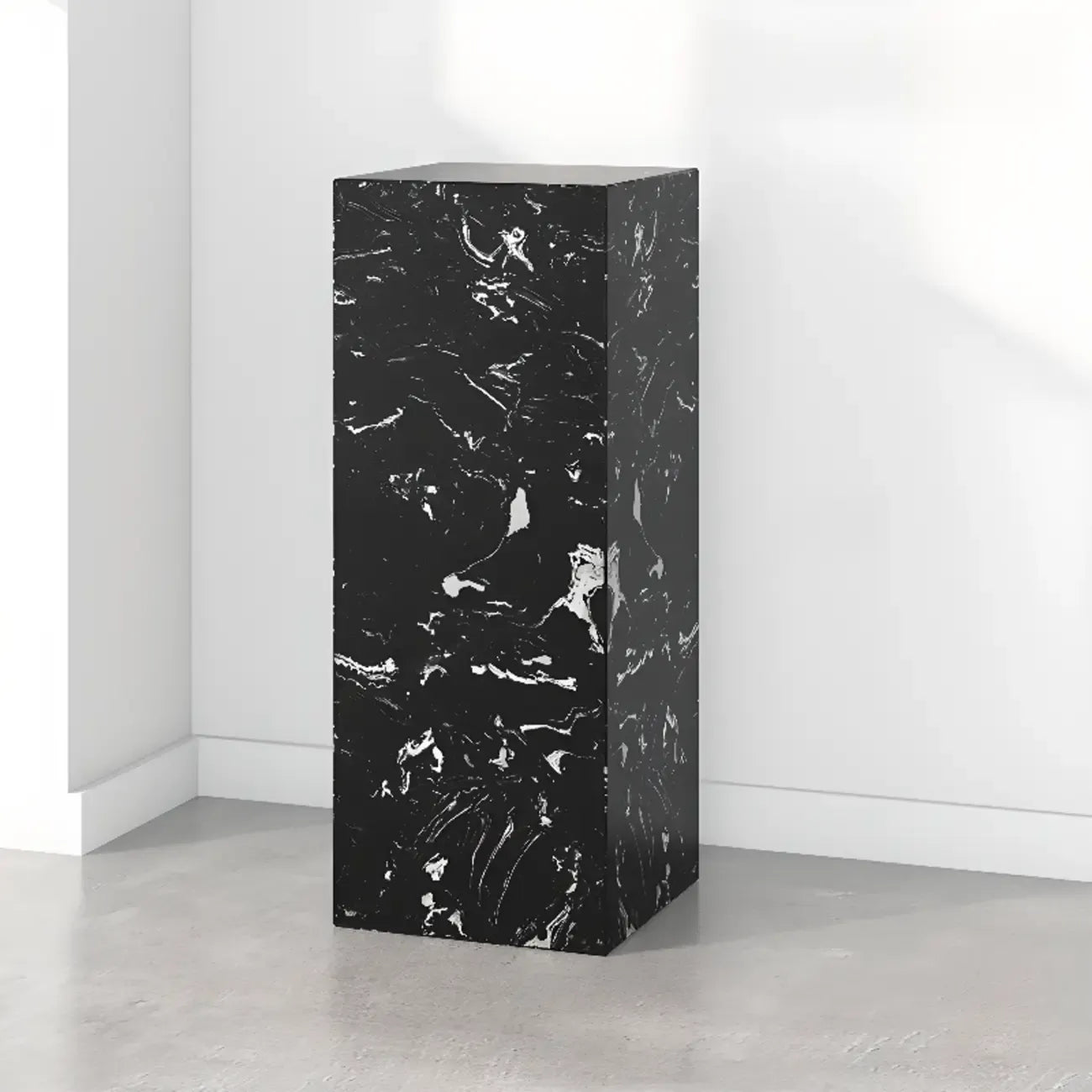 Minimalist Marble Square Block End Table