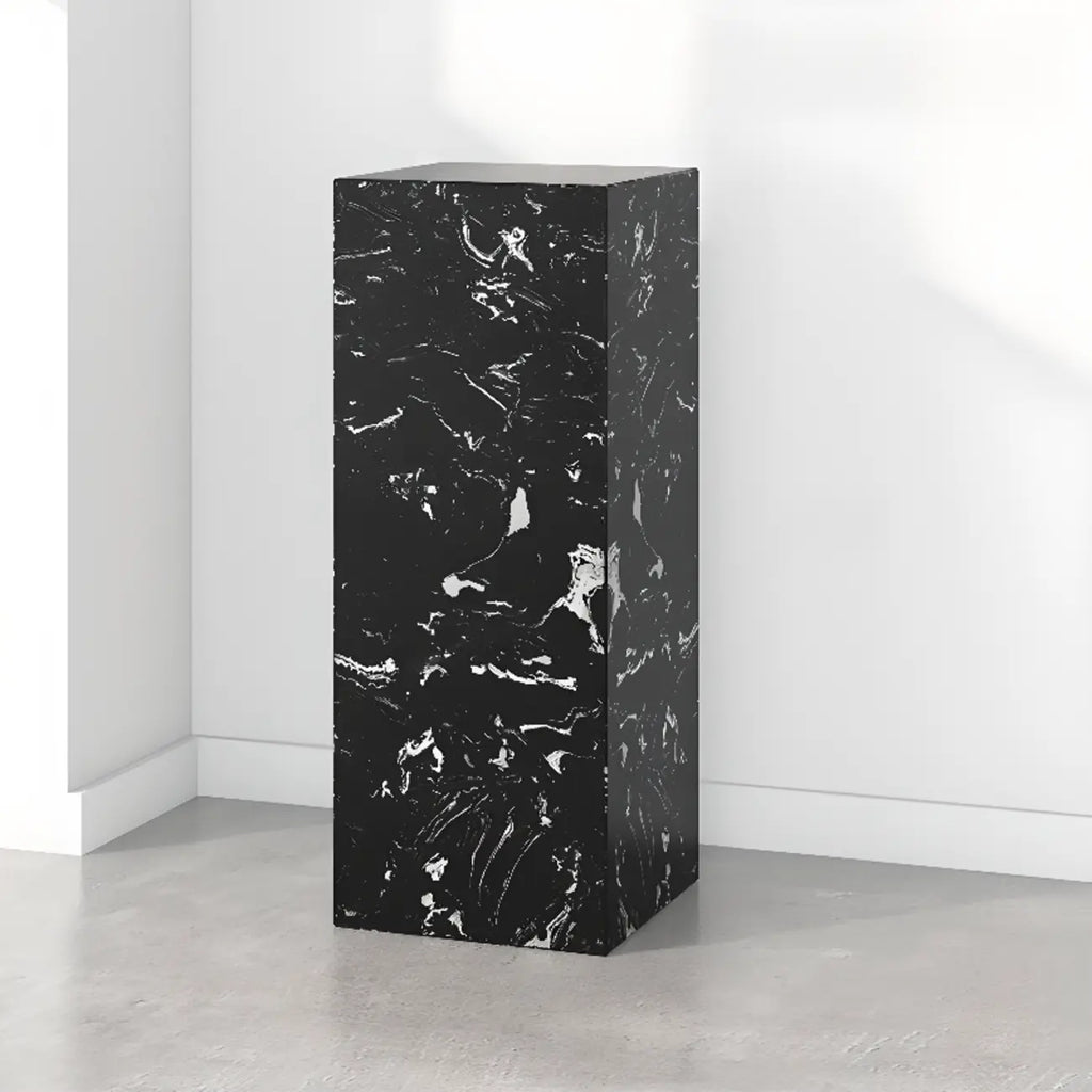 Minimalist Marble Square Block End Table