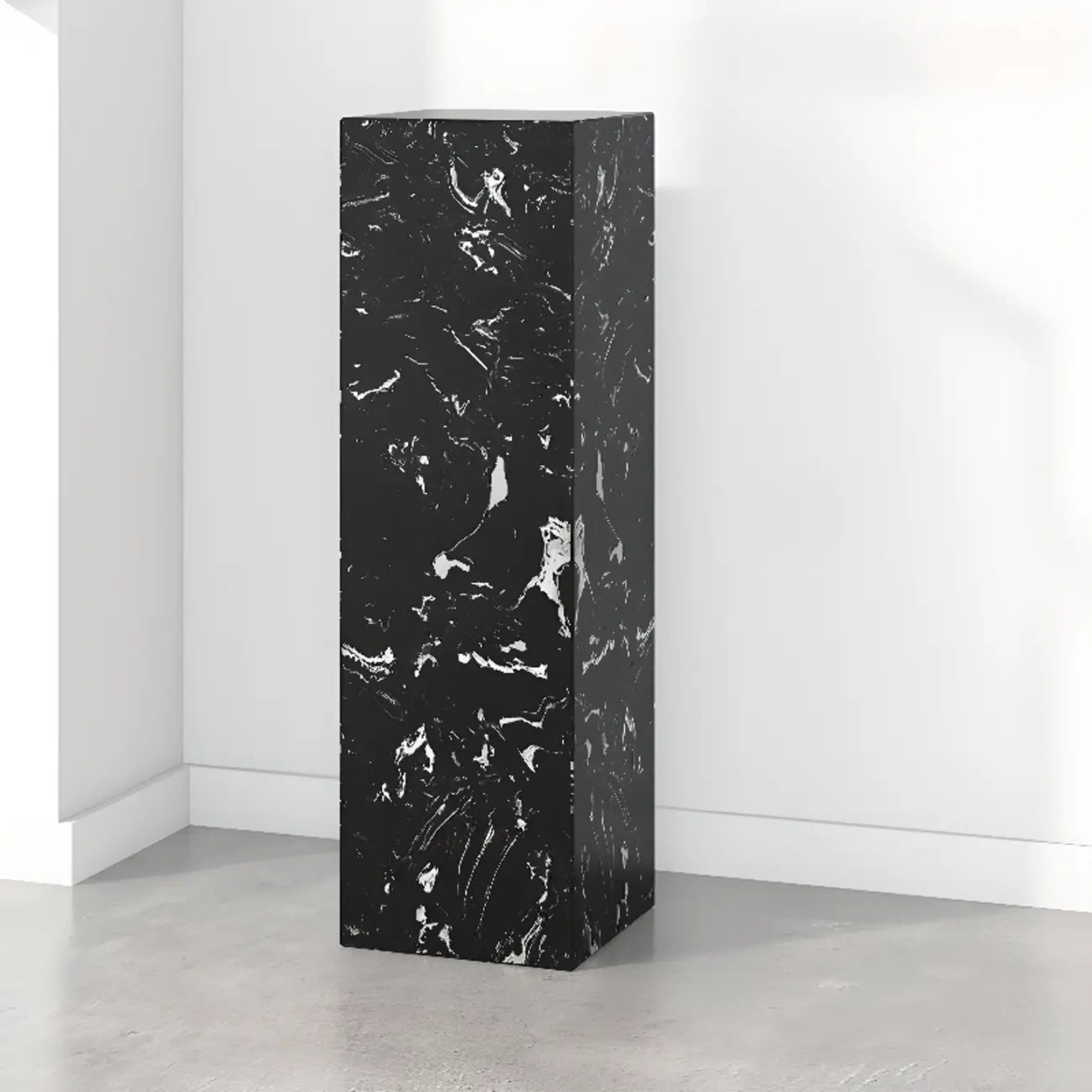 Minimalist Marble Square Block End Table