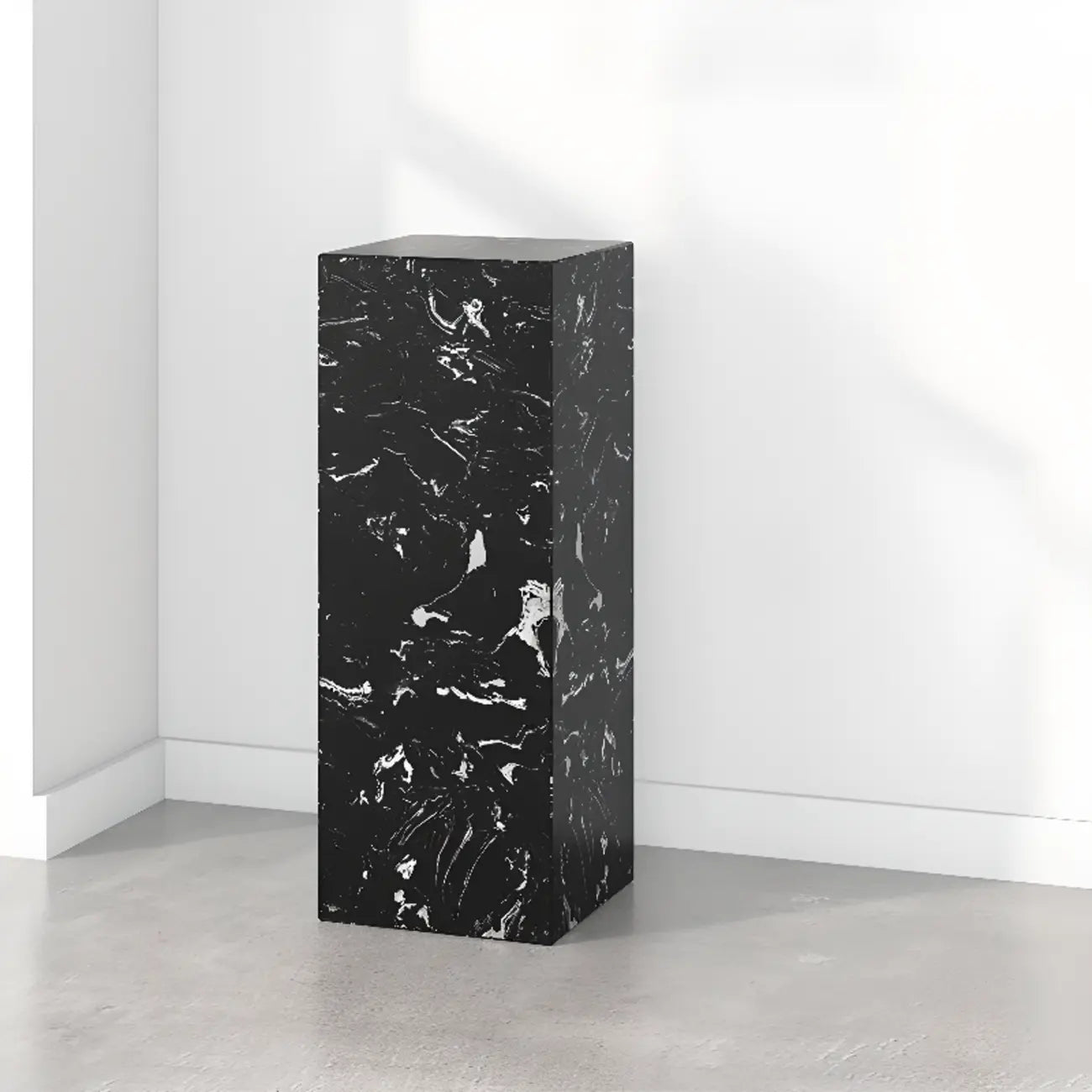 Minimalist Marble Square Block End Table
