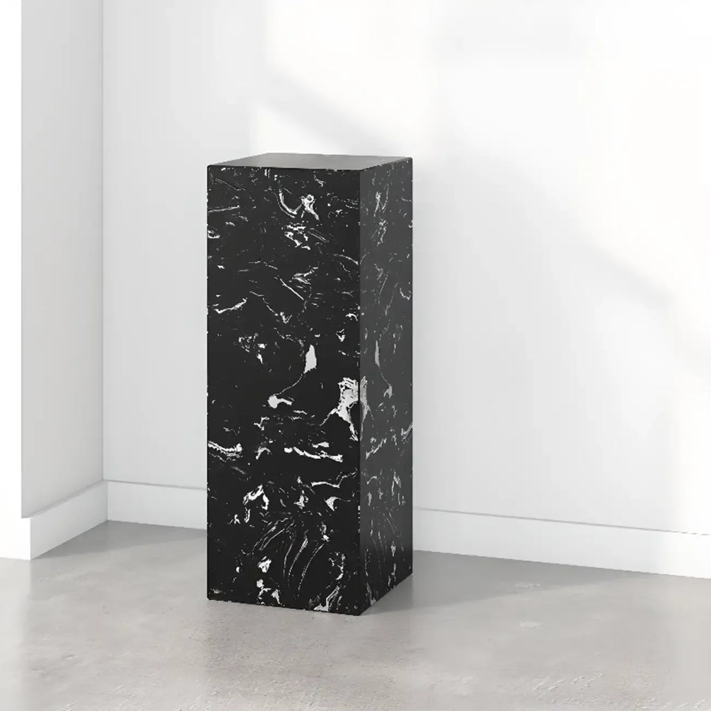 Minimalist Marble Square Block End Table