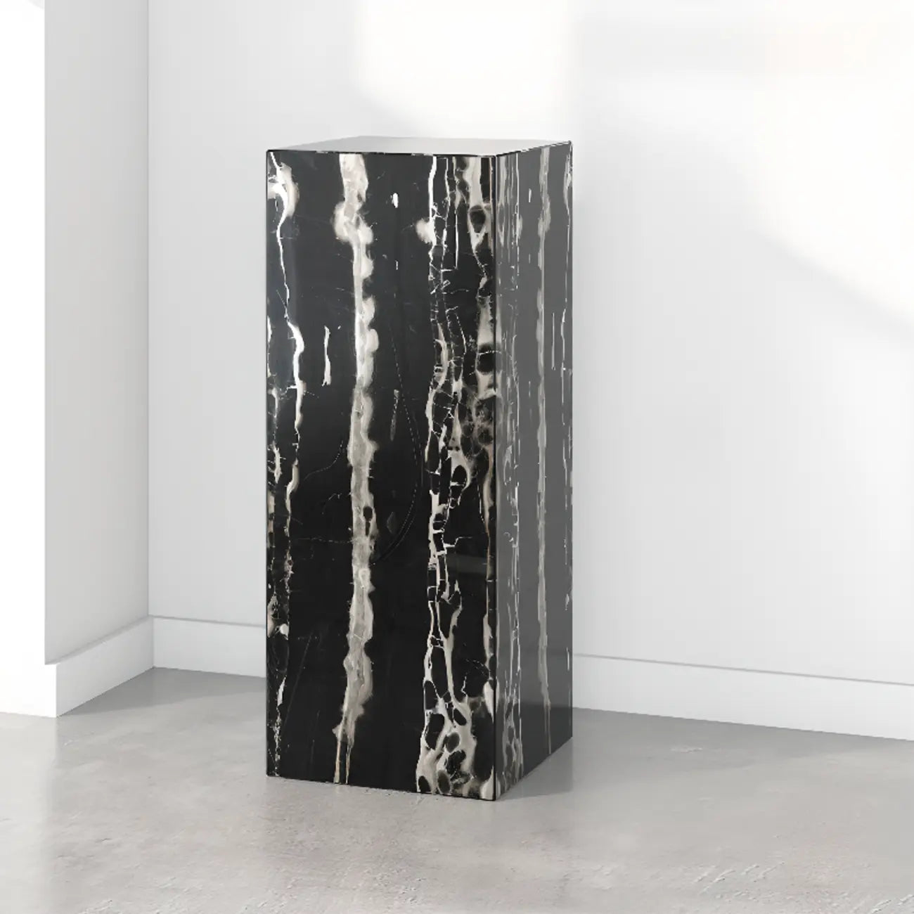 Minimalist Marble Square Block End Table