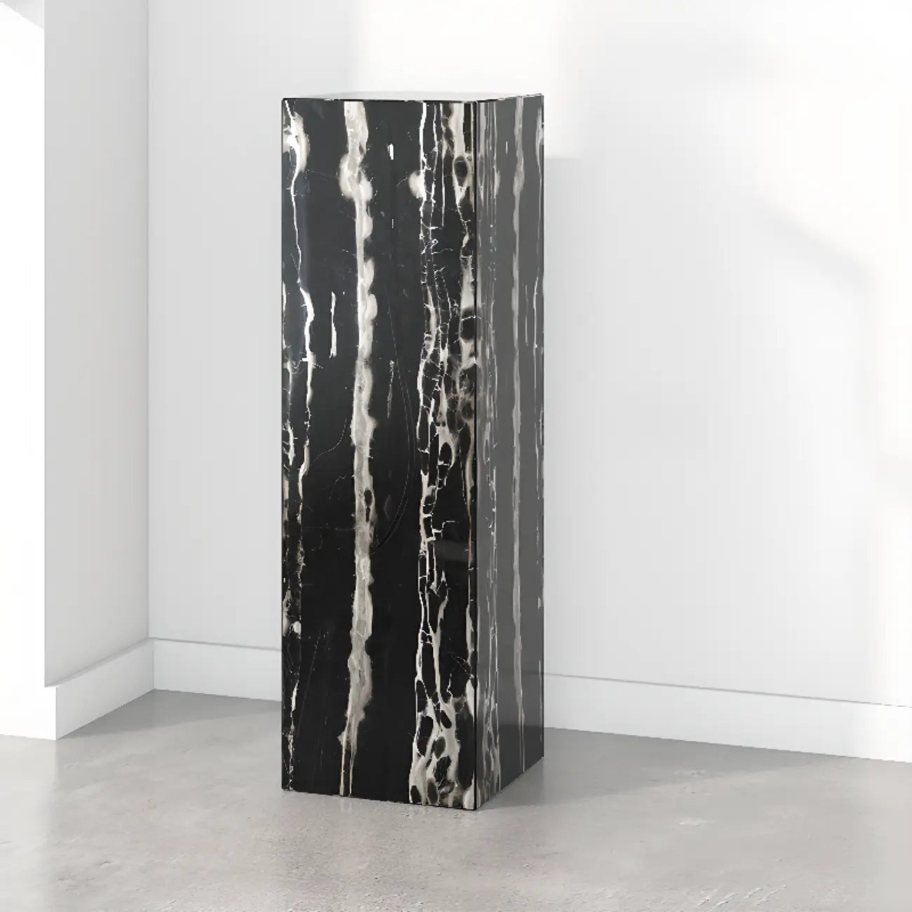 Minimalist Marble Square Block End Table