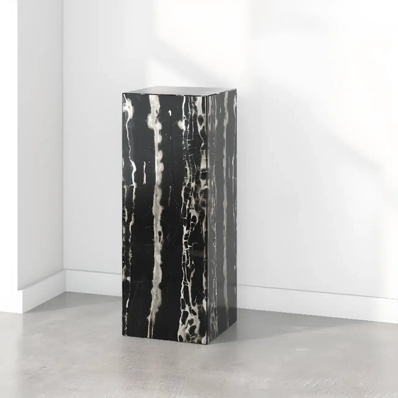 Minimalist Marble Square Block End Table