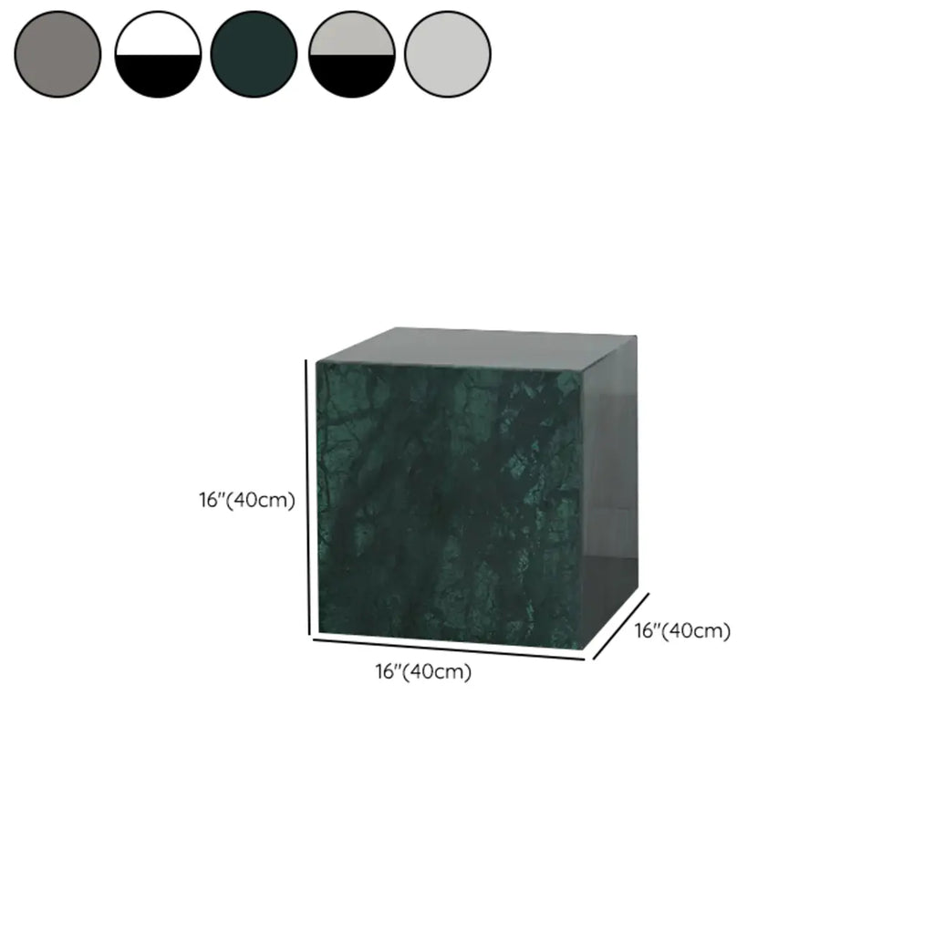 Minimalist Marble Square Block End Table