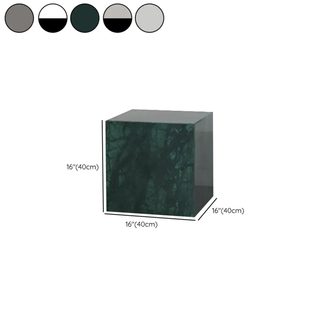 Minimalist Marble Square Block End Table