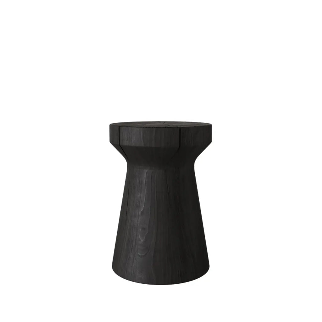 Hourglass Wooden Natural Finish Chairside Table
