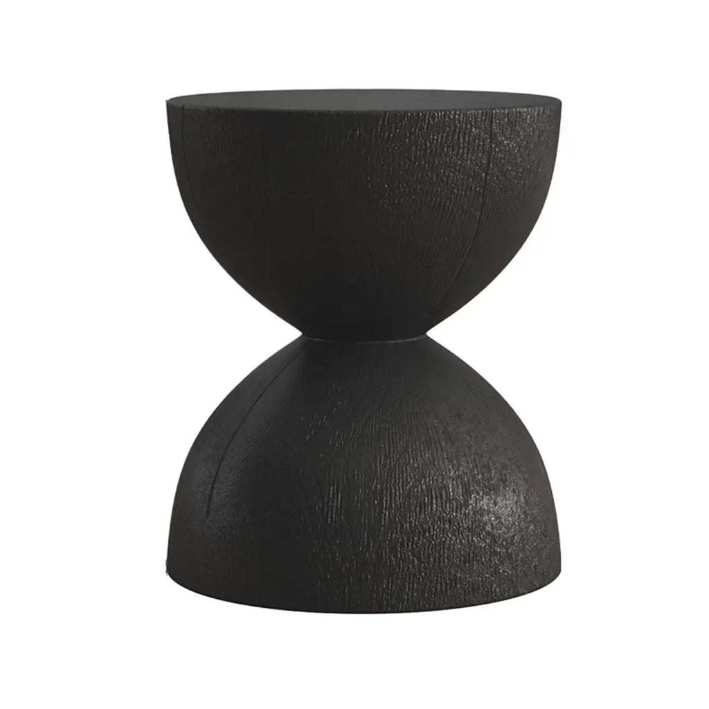 Hourglass Wooden Natural Finish Chairside Table