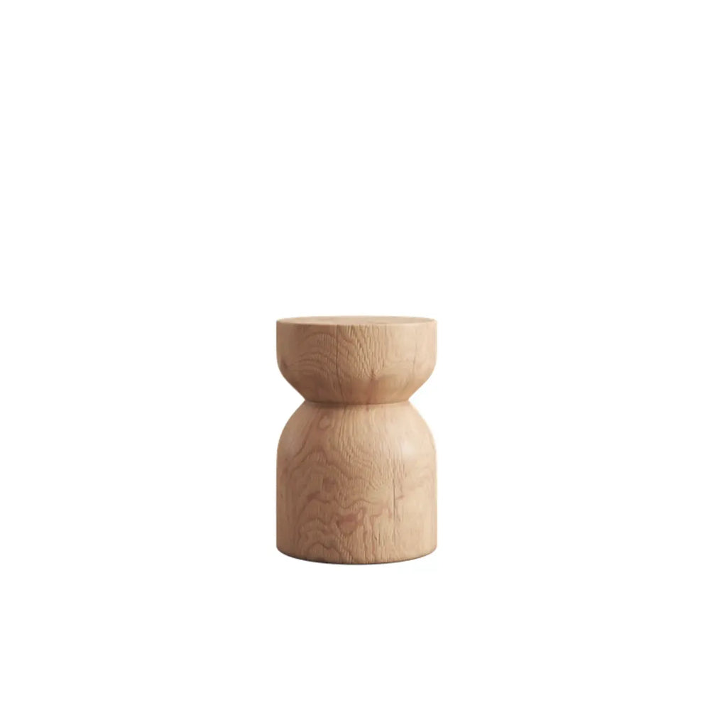 Hourglass Wooden Natural Finish Chairside Table