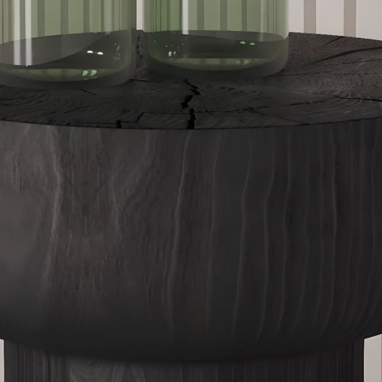 Hourglass Wooden Natural Finish Chairside Table