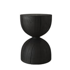 Hourglass Wooden Natural Finish Chairside Table