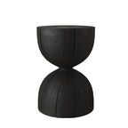 Hourglass Wooden Natural Finish Chairside Table