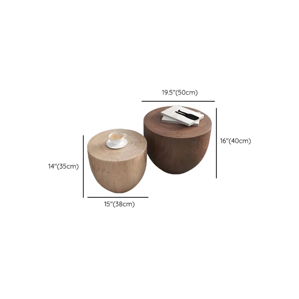 Hourglass Wooden Natural Finish Chairside Table