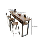 Nordic Brown Pine Sled Shelf Bar Tables