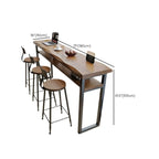 Nordic Brown Pine Sled Shelf Bar Tables