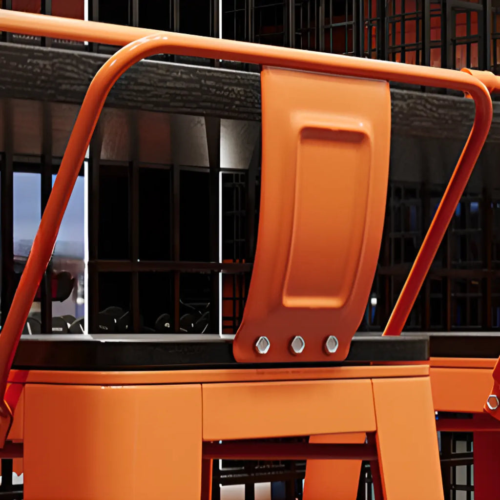 Industrial Black Hardwood Top Bar Tables with Orange Frame