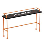 Industrial Black Hardwood Top Bar Tables with Orange Frame