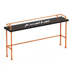 Industrial Black Hardwood Top Bar Tables with Orange Frame