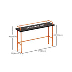 Industrial Black Hardwood Top Bar Tables with Orange Frame
