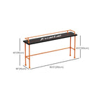 Industrial Black Hardwood Top Bar Tables with Orange Frame