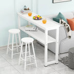 Modern Wooden Bar Table with Stools for Dining and Kitchen