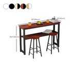 Modern Wooden Bar Table with Stools for Dining and Kitchen