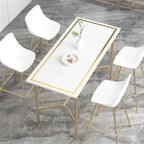 Luxurious Black-Gold Wooden Rectangular Top Bar Tables