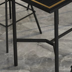 Luxurious Black-Gold Wooden Rectangular Top Bar Tables