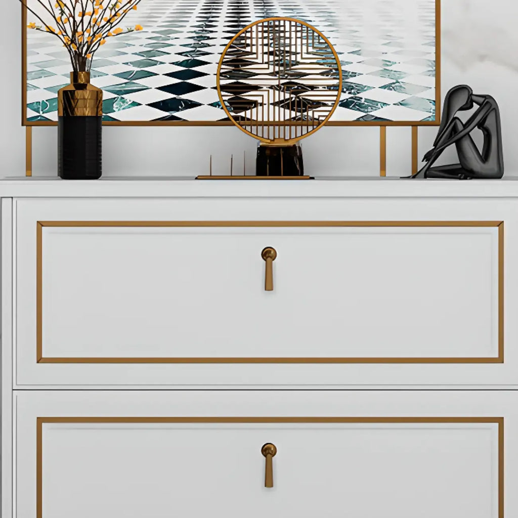 Grey Wooden Drop Front Shoe Cabinet with Adjustable Shelves