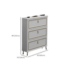 Grey Wooden Drop Front Shoe Cabinet with Adjustable Shelves