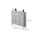 Grey Wooden Drop Front Shoe Cabinet with Adjustable Shelves