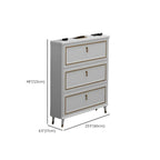 Grey Wooden Drop Front Shoe Cabinet with Adjustable Shelves