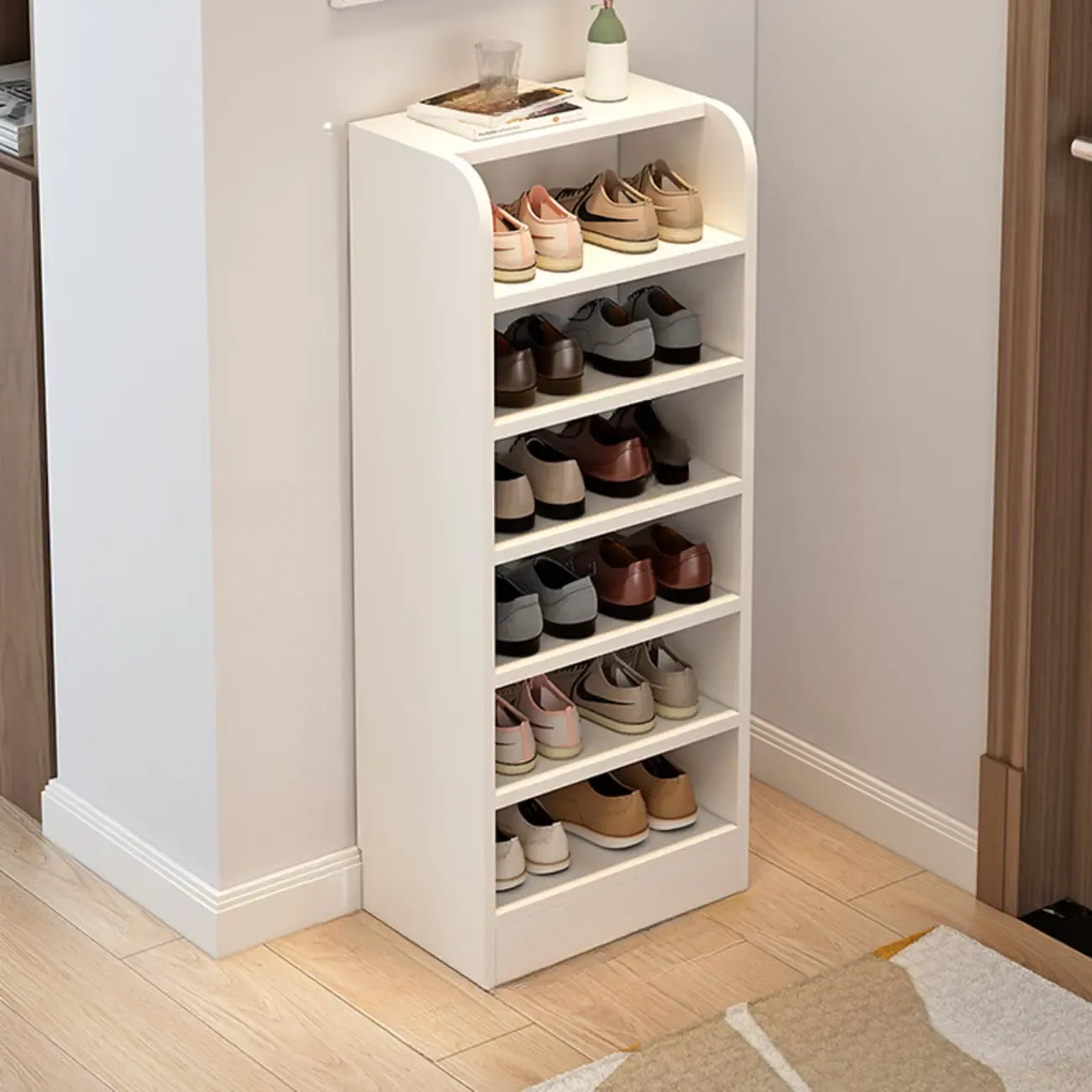 Functional Adjustable Multi-Layer Wooden Shoe Rack Organizer