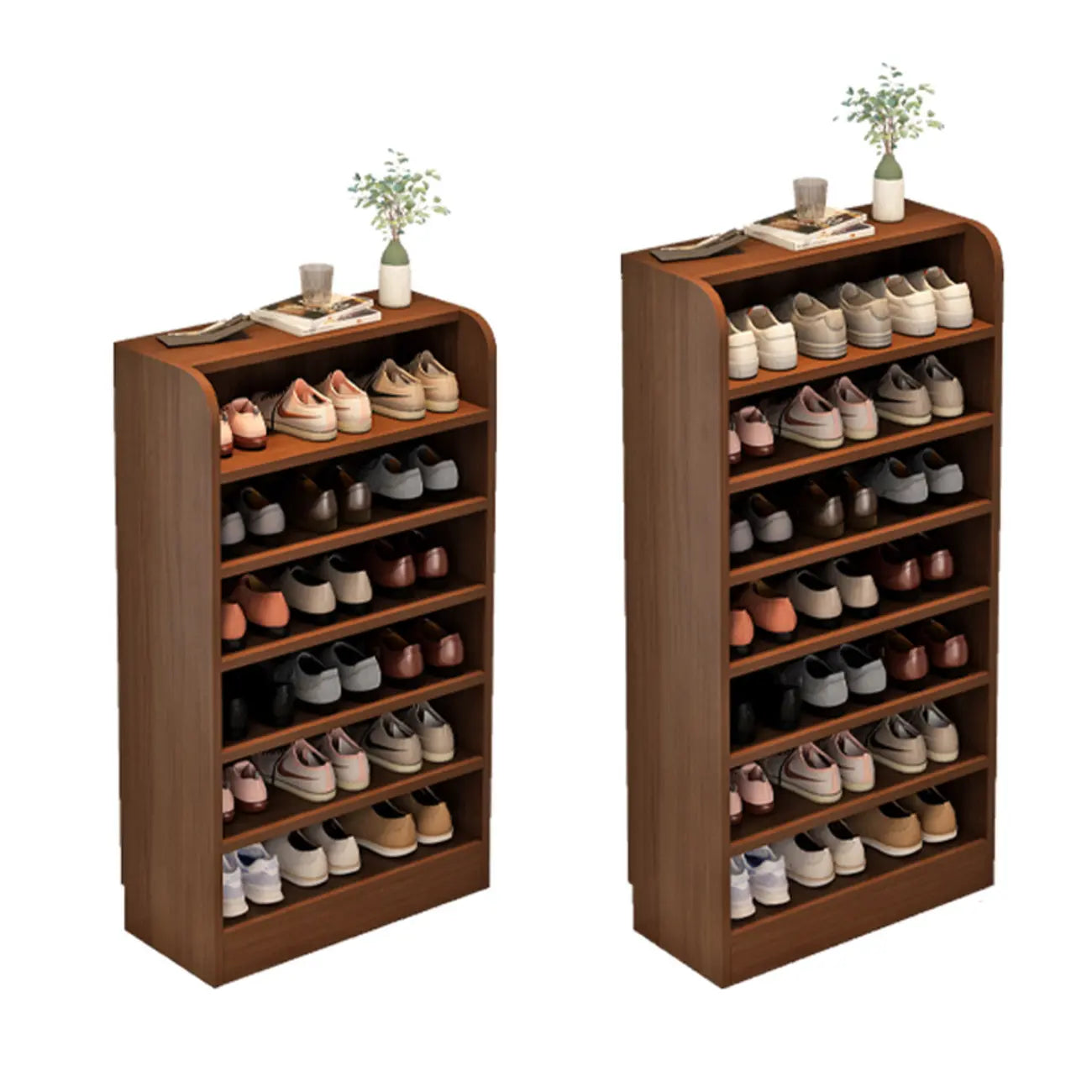 Functional Adjustable Multi-Layer Wooden Shoe Rack Organizer