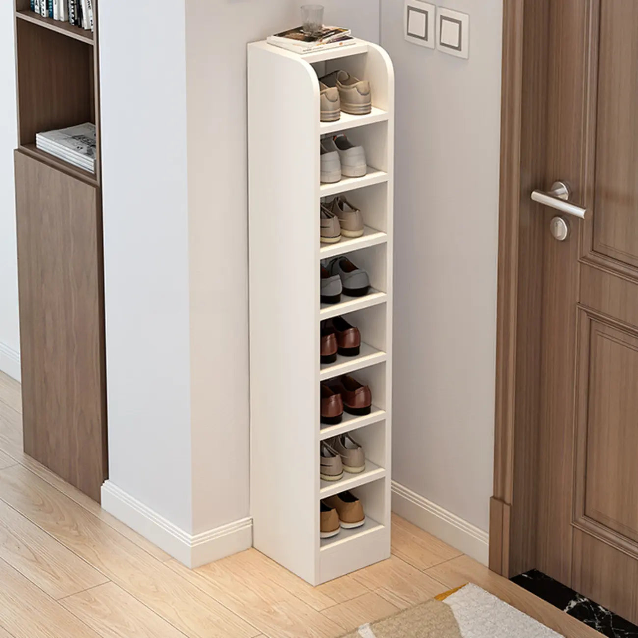 Functional Adjustable Multi-Layer Wooden Shoe Rack Organizer