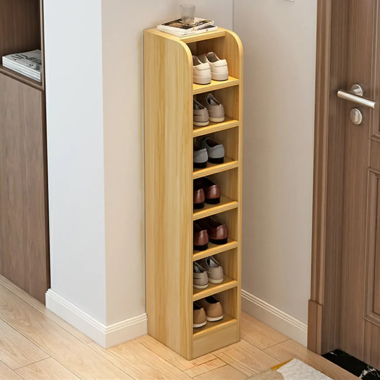 Functional Adjustable Multi-Layer Wooden Shoe Rack Organizer