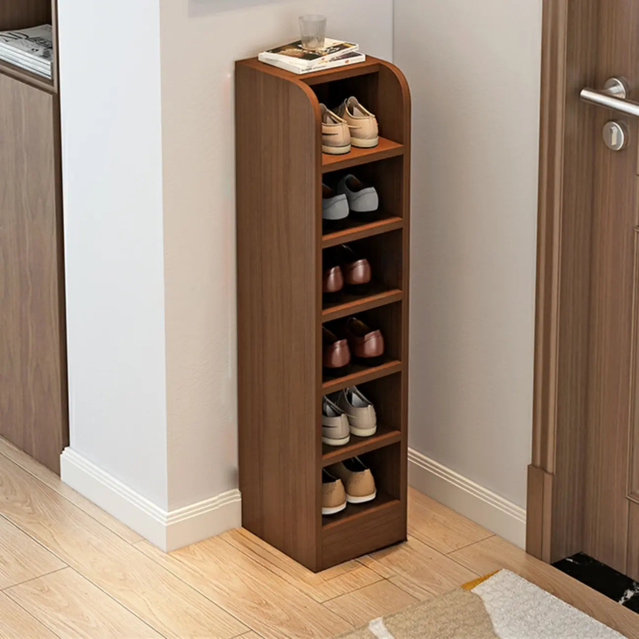 Functional Adjustable Multi-Layer Wooden Shoe Rack Organizer