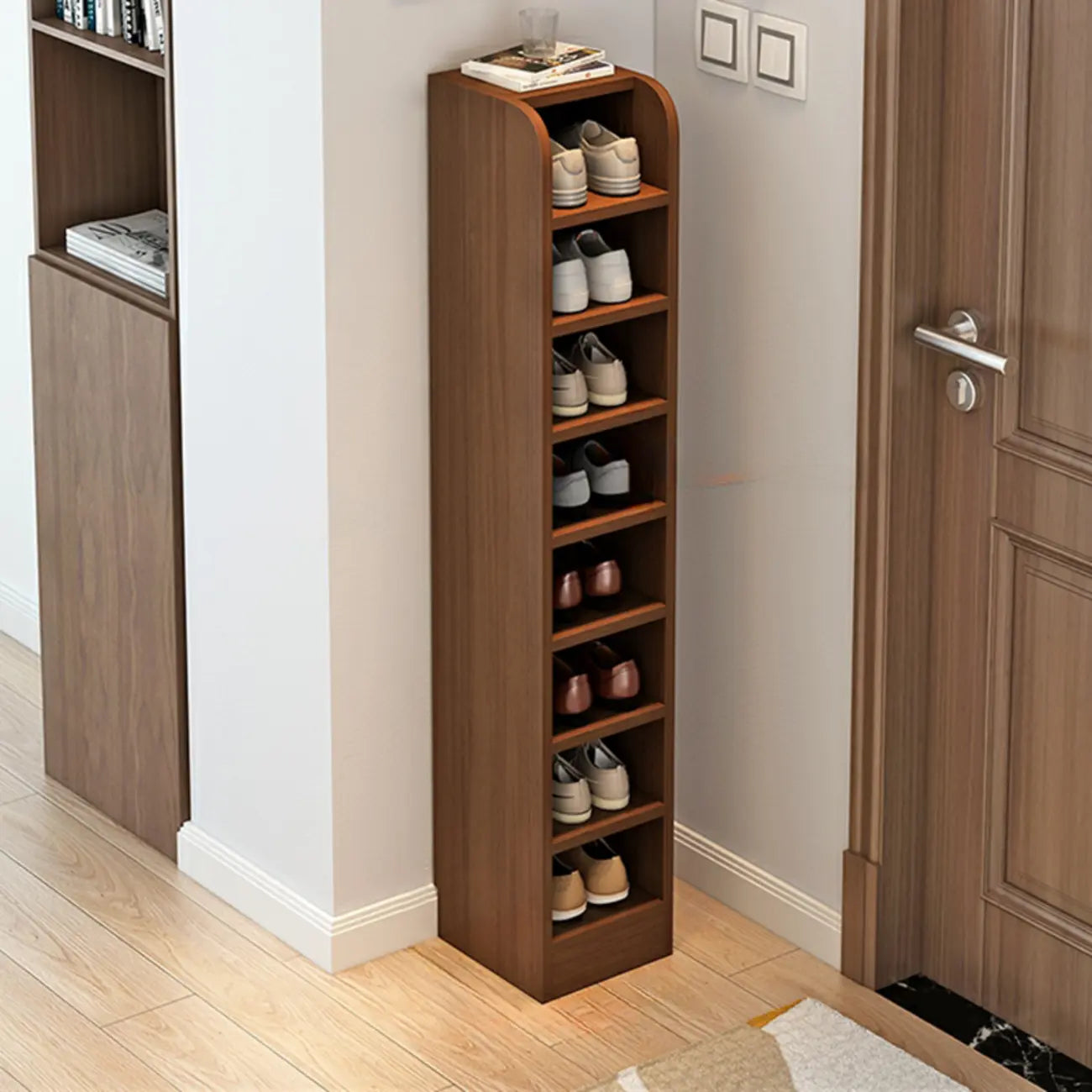 Functional Adjustable Multi-Layer Wooden Shoe Rack Organizer